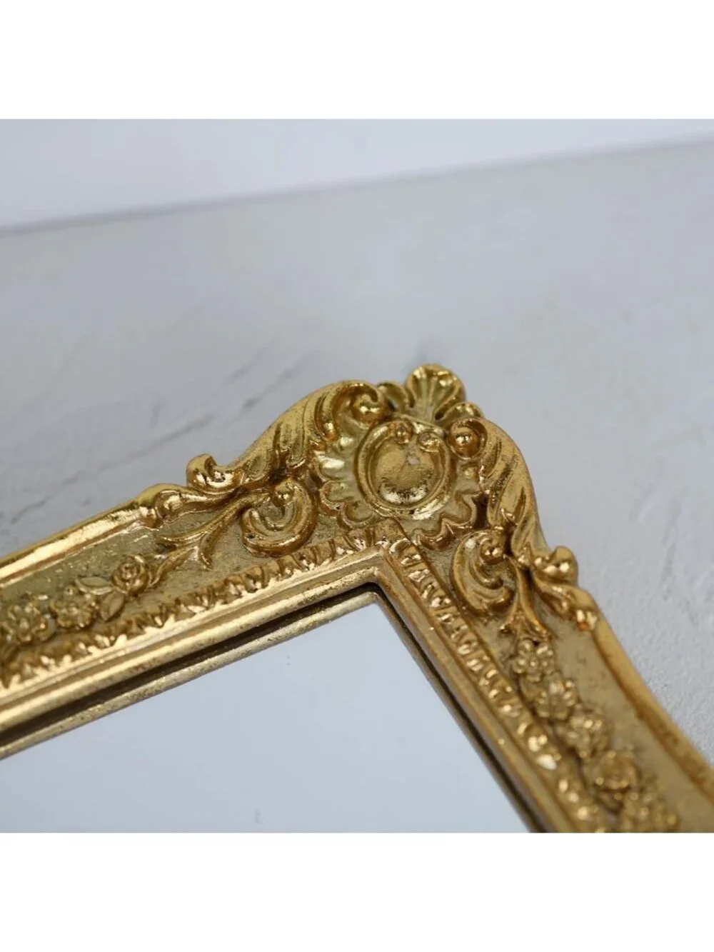 Elegant Gold Decorative Wall Mirror - Freestanding or Wall Mount, 13x16 Inch